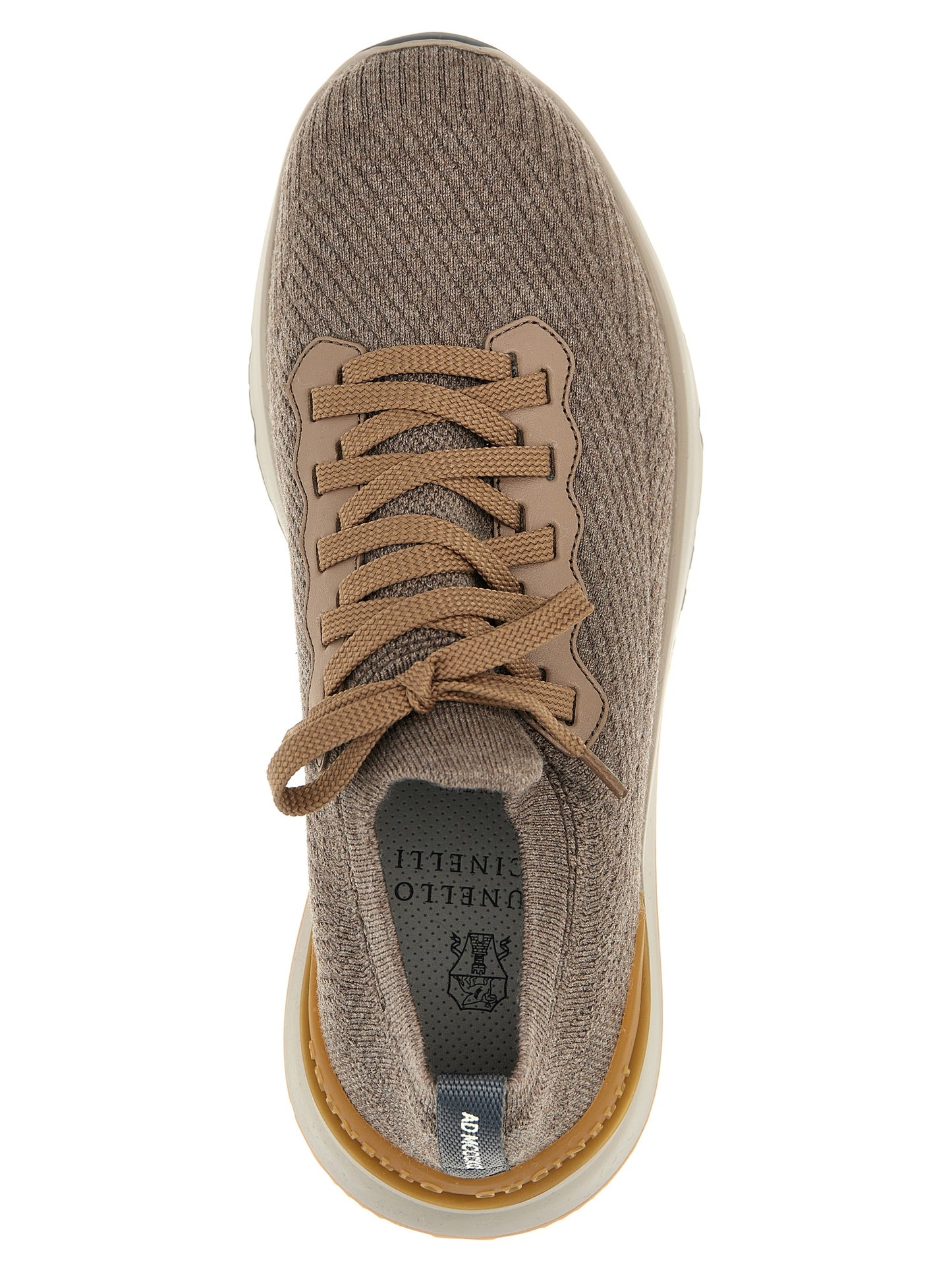 Brunello Cucinelli Gray Wool Low Top Sneakers grau