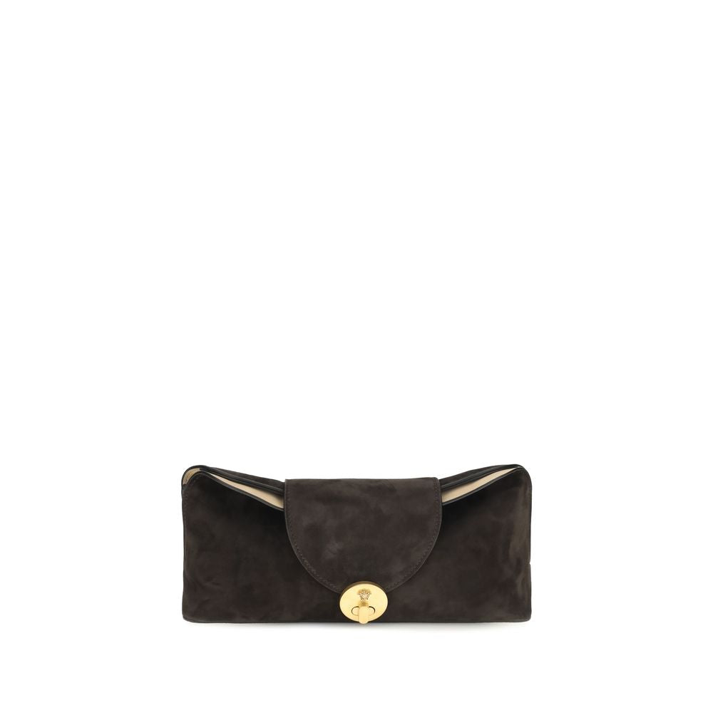 Versace Brown Vivian Suede Pouch Clutch braun