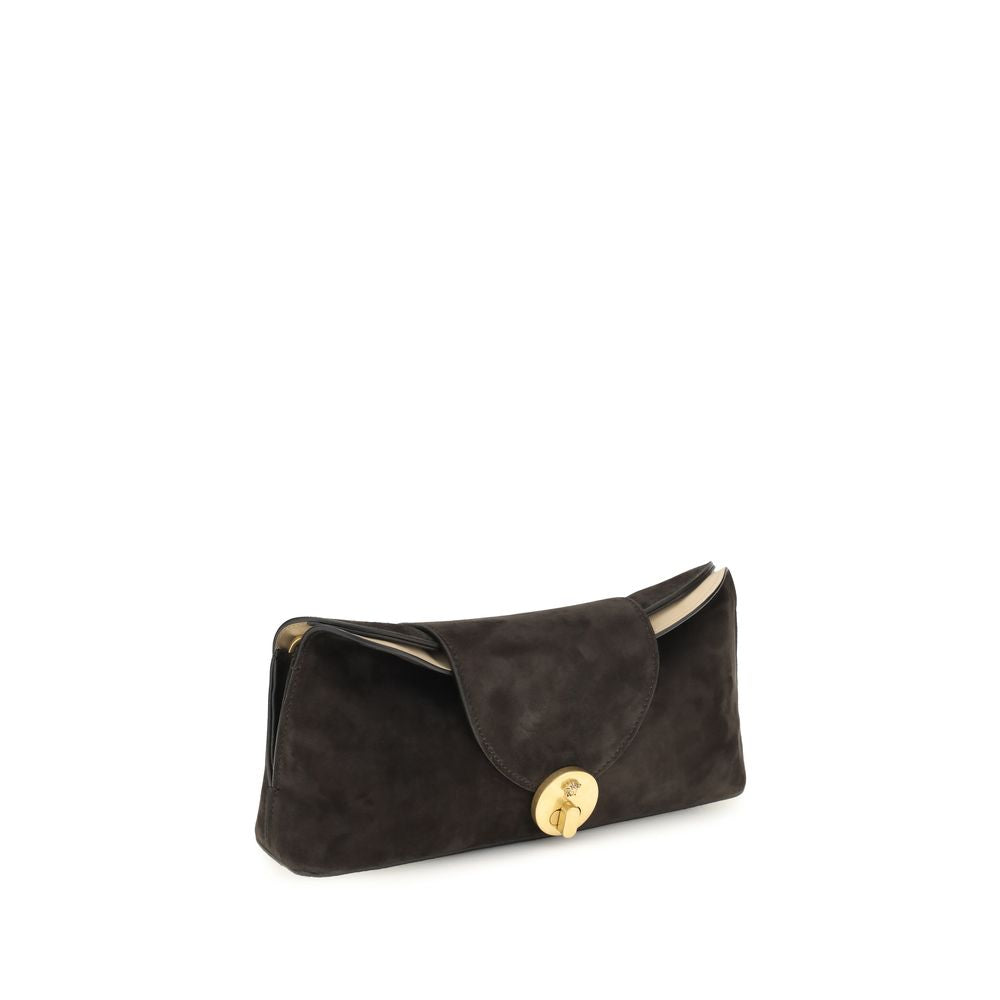 Versace Brown Vivian Suede Pouch Clutch braun