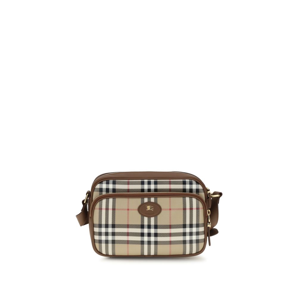 Burberry Beige Check Front Pocket Shoulder Bag