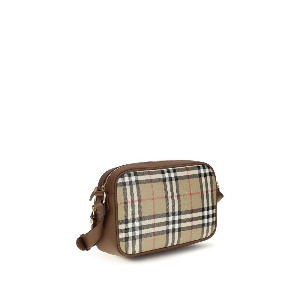 Burberry Beige Check Front Pocket Shoulder Bag