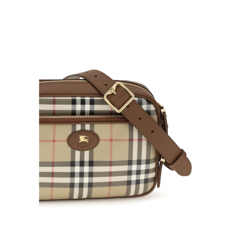 Burberry Beige Check Front Pocket Shoulder Bag