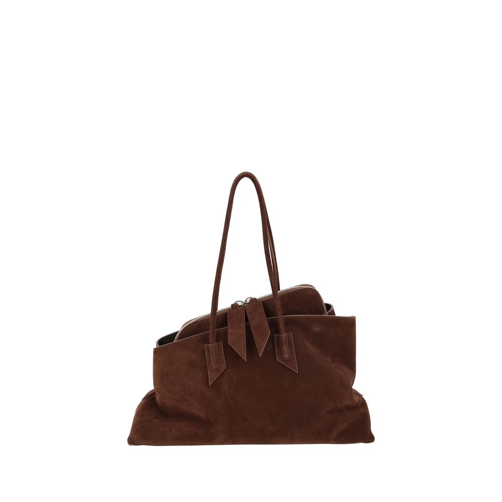 The Attico Brown La Passeggiata Leather Shoulder Bag braun