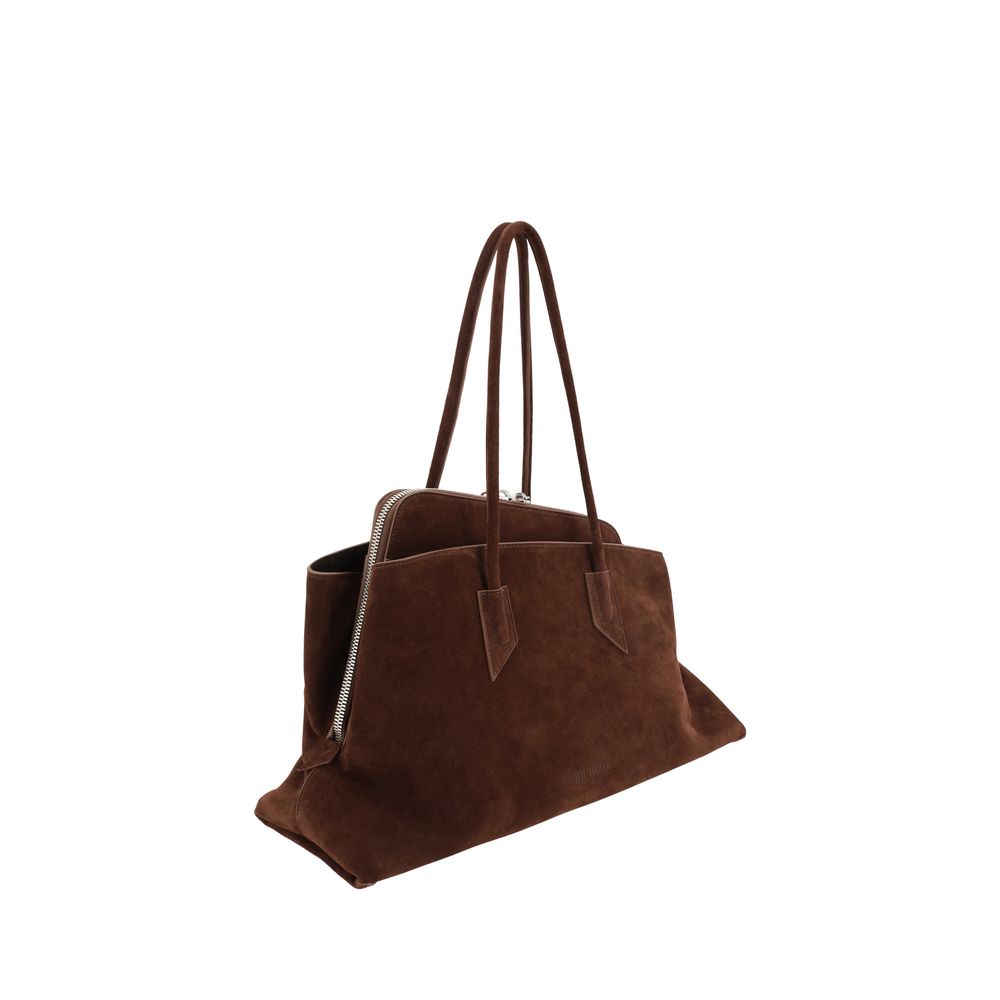 The Attico Brown La Passeggiata Leather Shoulder Bag braun