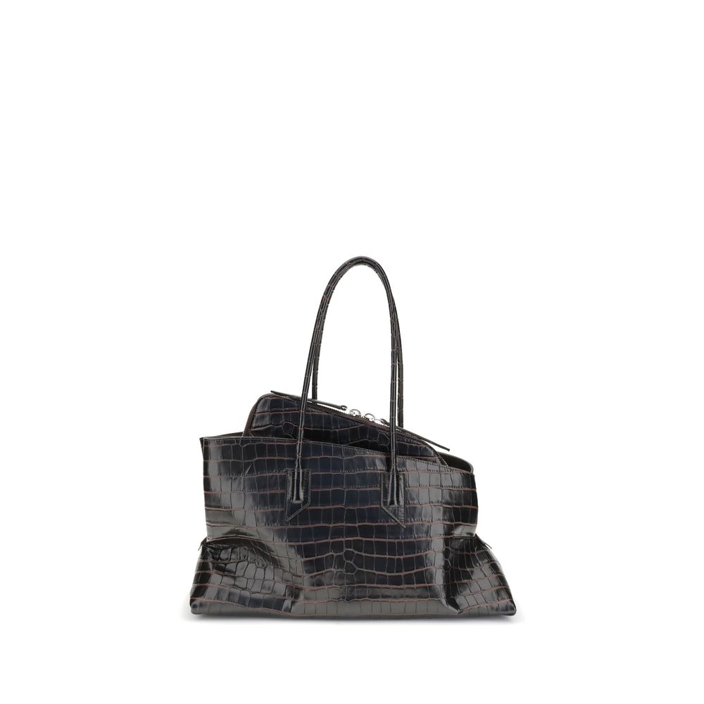 The Attico Black La Passeggiata Medium Shoulder Bag schwarz