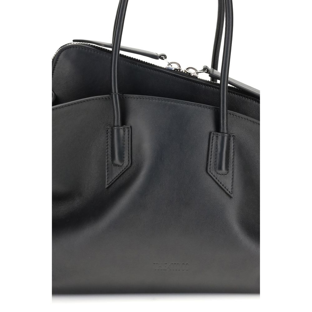 The Attico Black La Passeggiata Leather Shoulder Bag schwarz