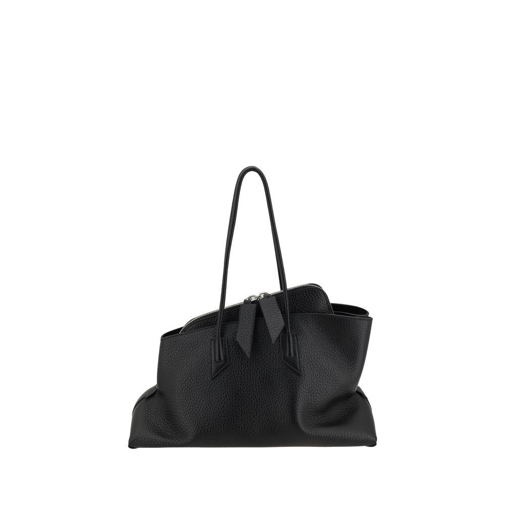 The Attico Black La Passeggiata Leather Shoulder Bag Curated Luxury Accessories by Orvyn