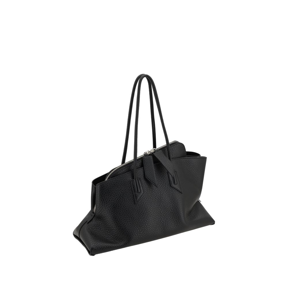 The Attico Black La Passeggiata Leather Shoulder Bag Curated Luxury Accessories by Orvyn