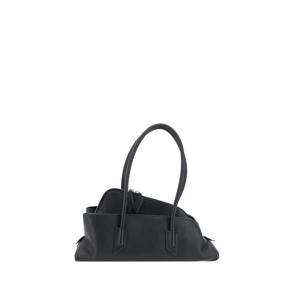The Attico Black La Passeggiata Small Leather Shoulder Bag Curated Luxury Accessories by Orvyn