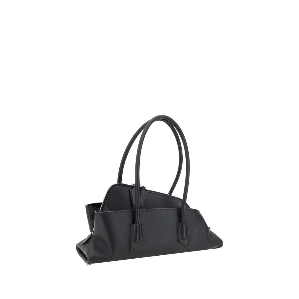 The Attico Black La Passeggiata Small Leather Shoulder Bag Curated Luxury Accessories by Orvyn
