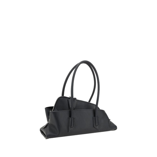 The Attico Black La Passeggiata Small Leather Shoulder Bag Curated Luxury Accessories by Orvyn