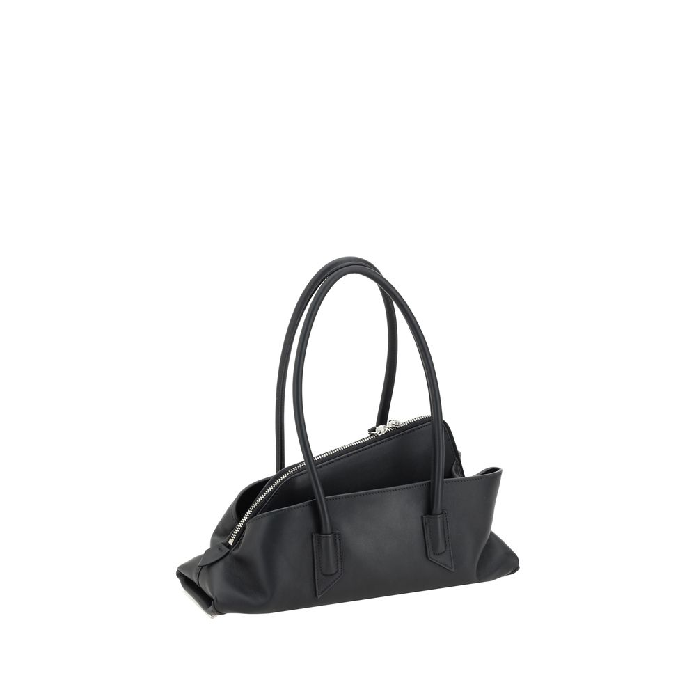 The Attico Black La Passeggiata Small Leather Shoulder Bag Curated Luxury Accessories by Orvyn