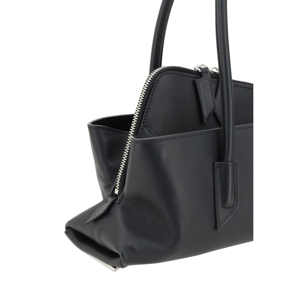 The Attico Black La Passeggiata Small Leather Shoulder Bag Curated Luxury Accessories by Orvyn