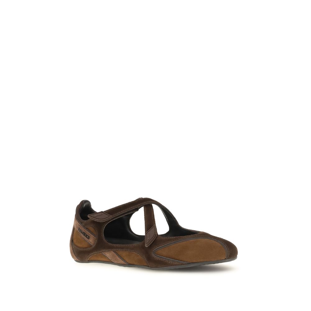 The Attico Brown Nomad Ballerinas Flats braun