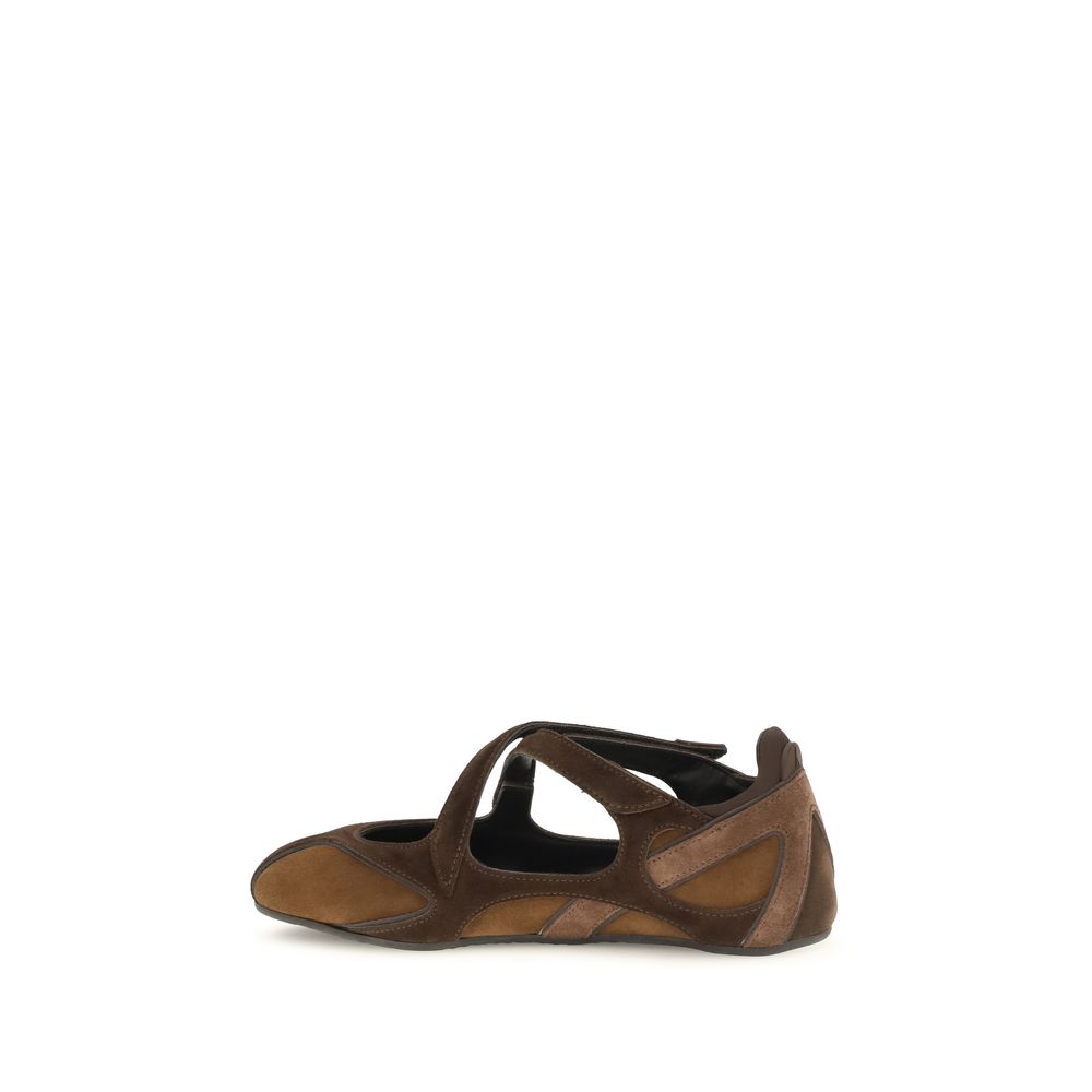 The Attico Brown Nomad Ballerinas Flats braun