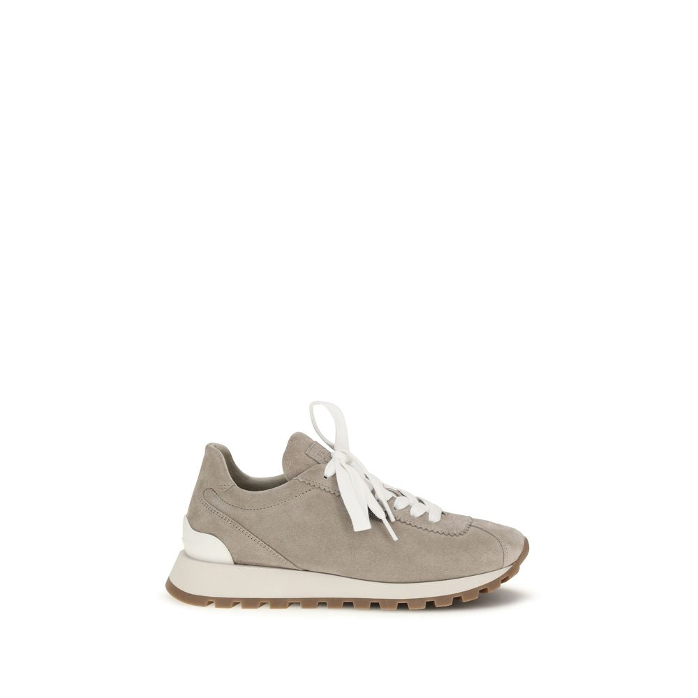 Brunello Cucinelli Gray 'Platform' Sneakers grau
