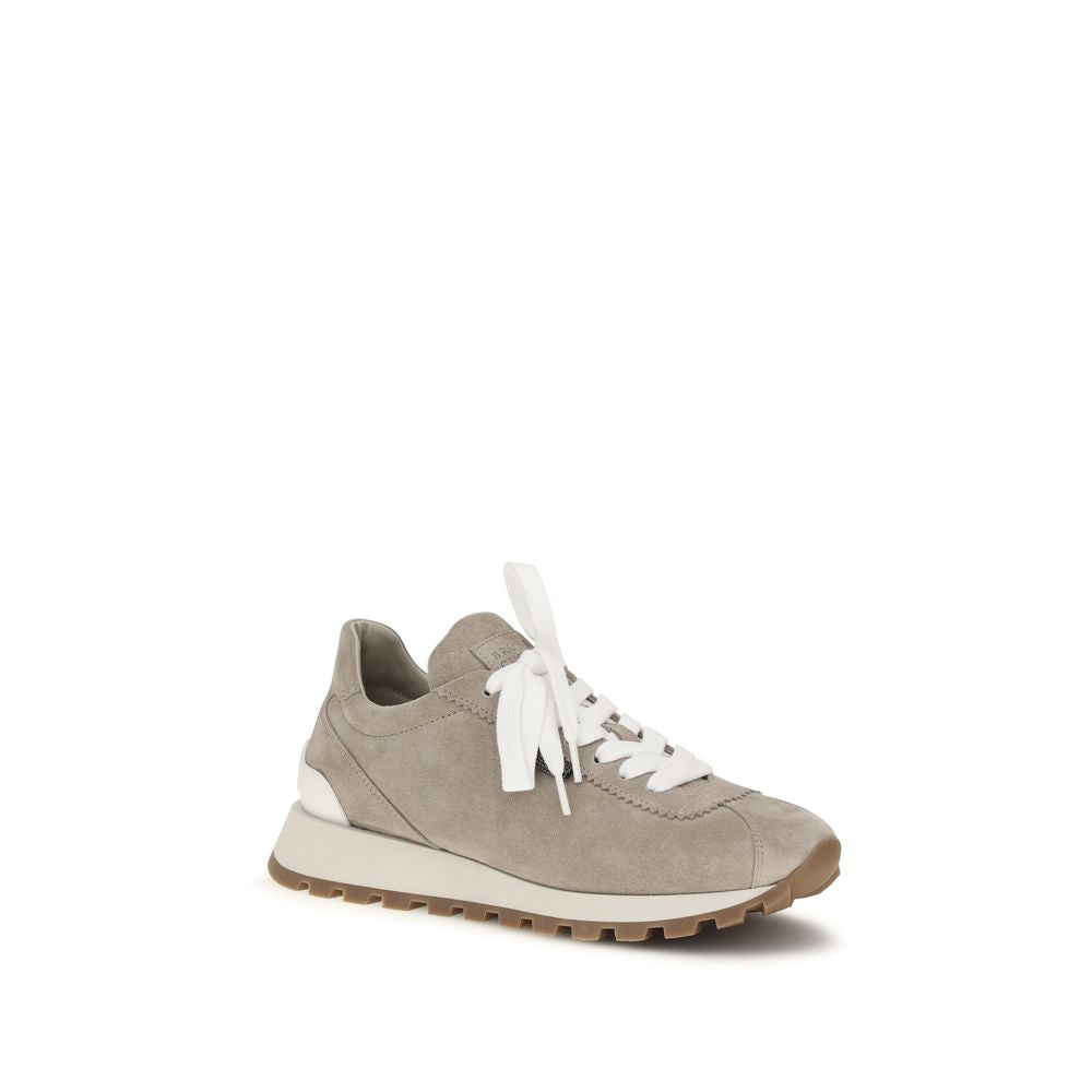Brunello Cucinelli Gray 'Platform' Sneakers grau