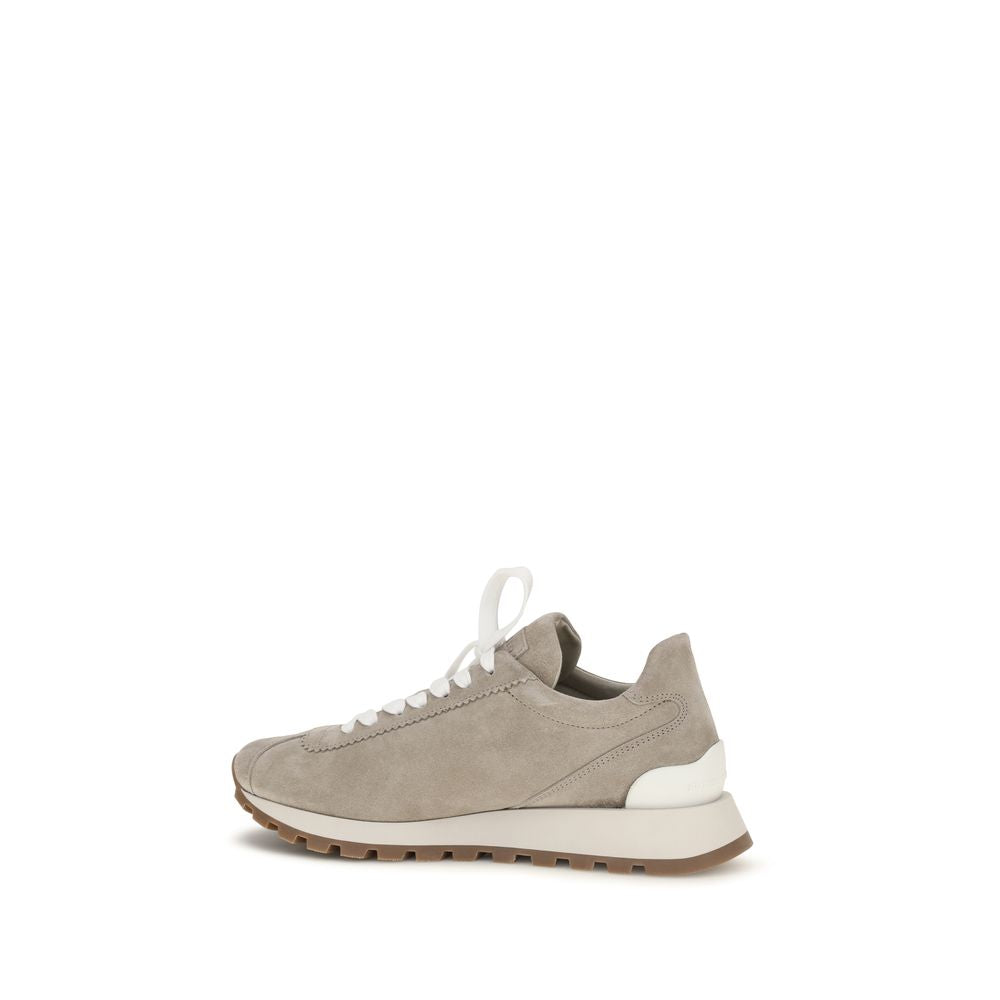 Brunello Cucinelli Gray 'Platform' Sneakers grau