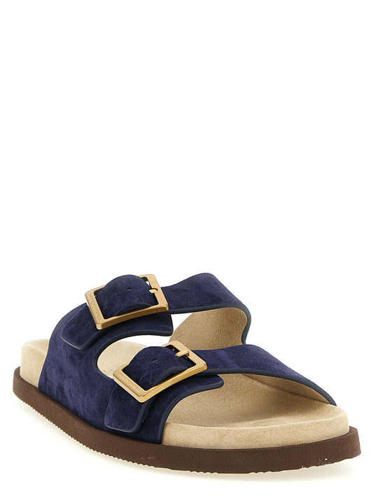Brunello Cucinelli Blue 'Urban' Mini Sandals blau