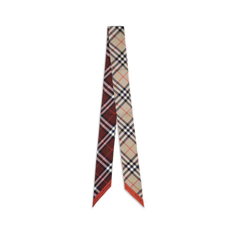 Burberry Beige Check Silk Scarf
