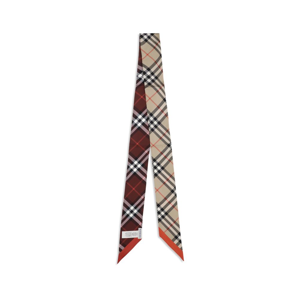 Burberry Beige Check Silk Scarf