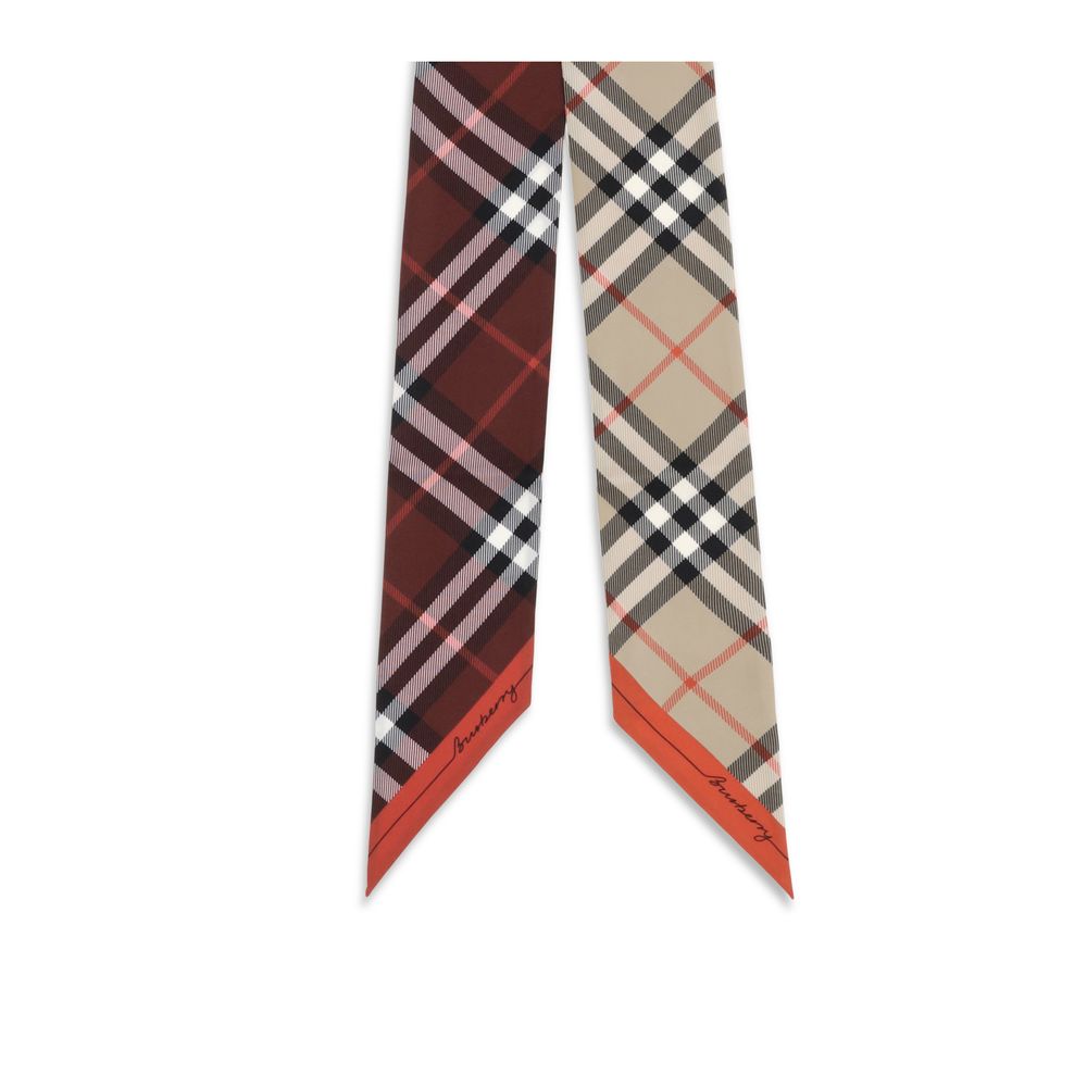 Burberry Beige Check Silk Scarf
