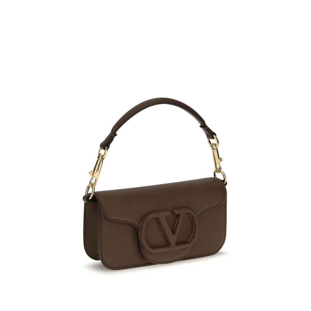 Valentino Garavani Brown Mini Locò Shoulder Bag In Calfskin braun