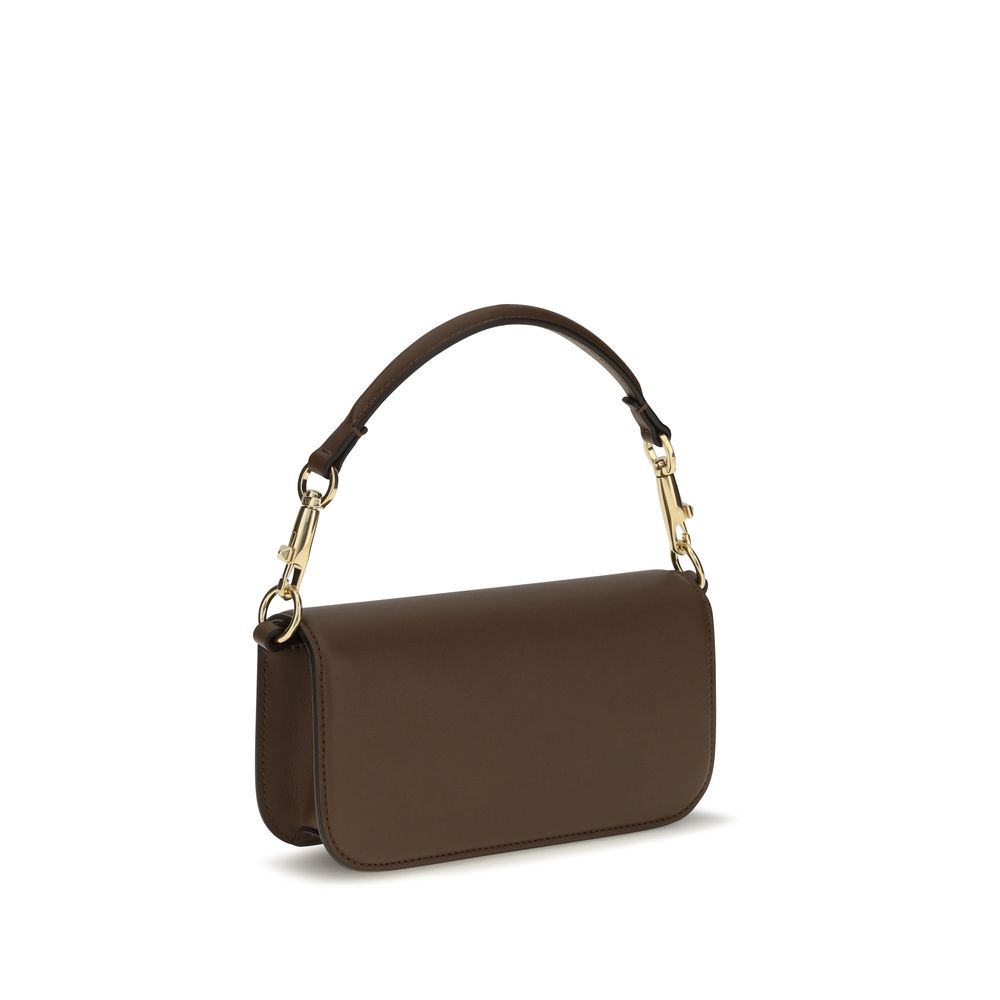 Valentino Garavani Brown Mini Locò Shoulder Bag In Calfskin braun