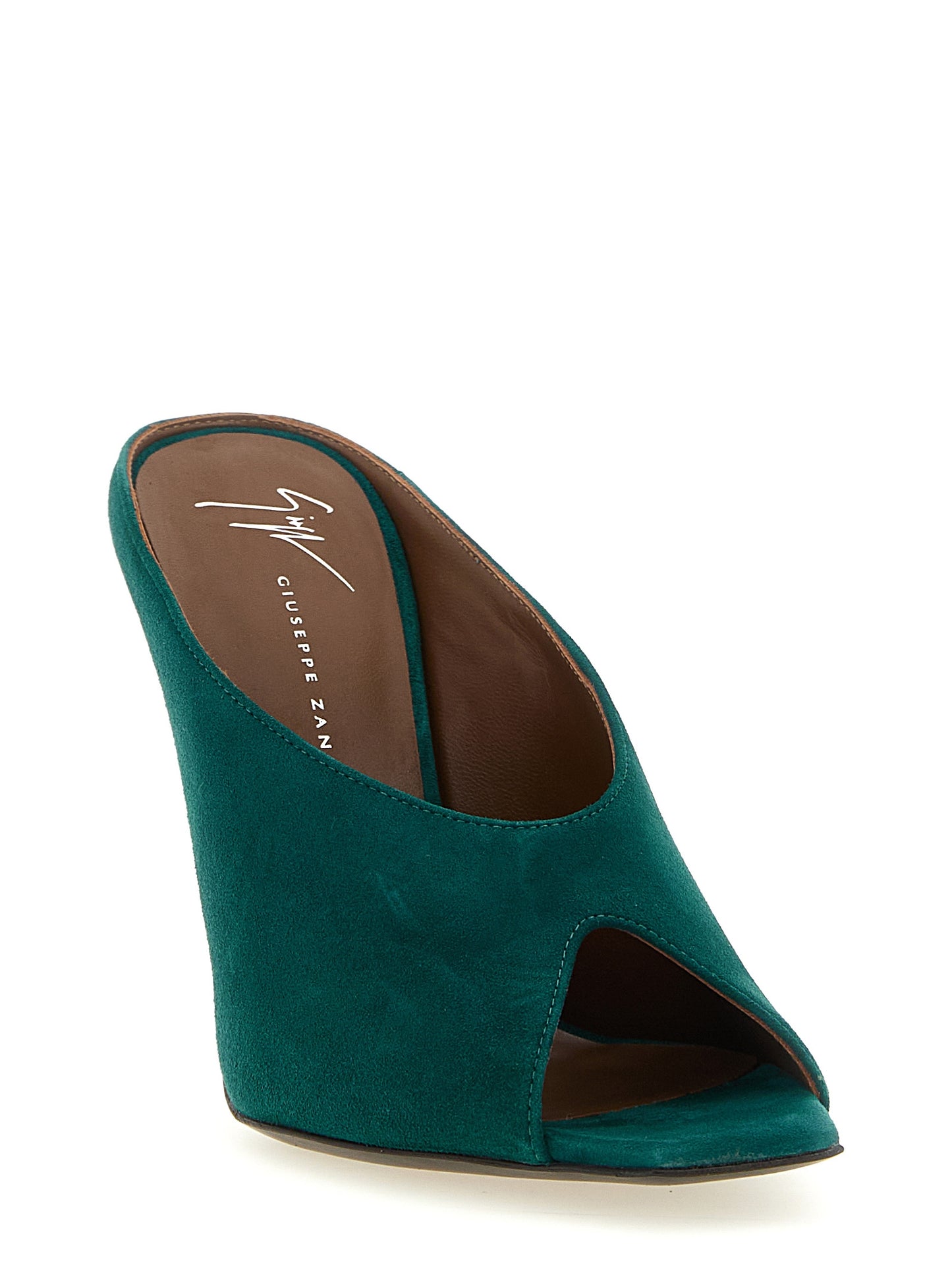 Giuseppe Zanotti Bicolor Suede Leather Stiletto Heel Sandals multicolor