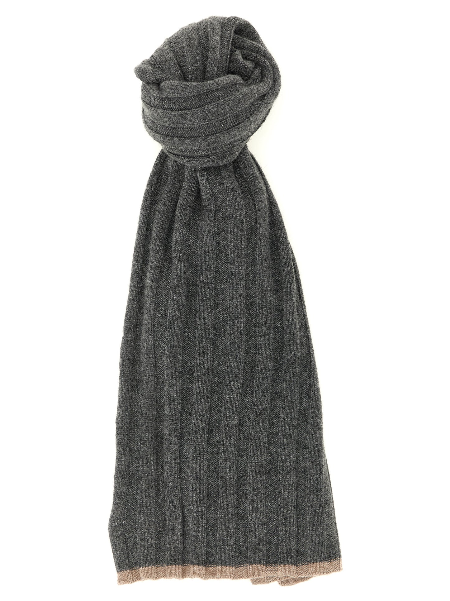 Brunello Cucinelli Gray Cashmere Scarf grau