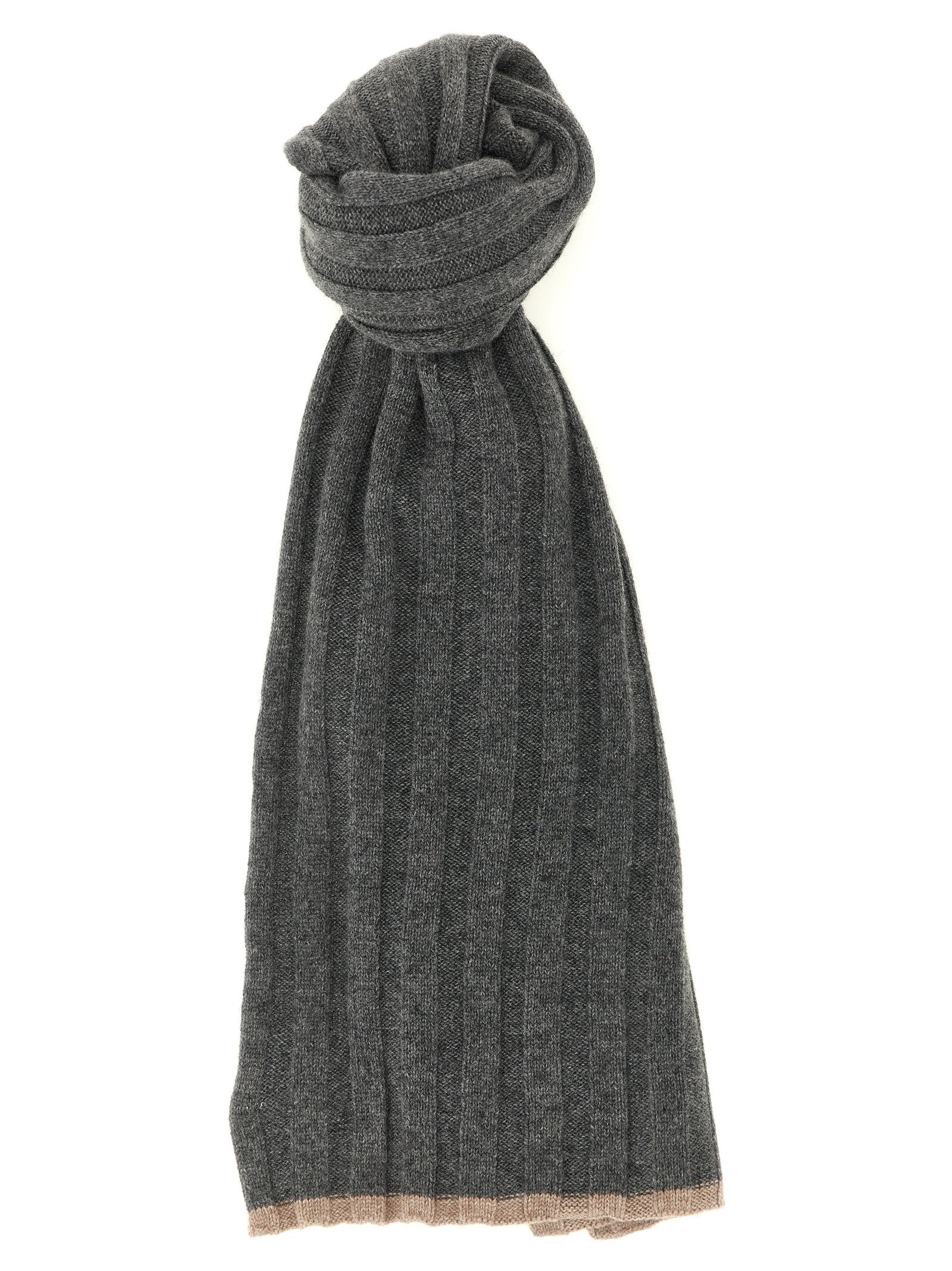 Brunello Cucinelli Gray Cashmere Scarf grau