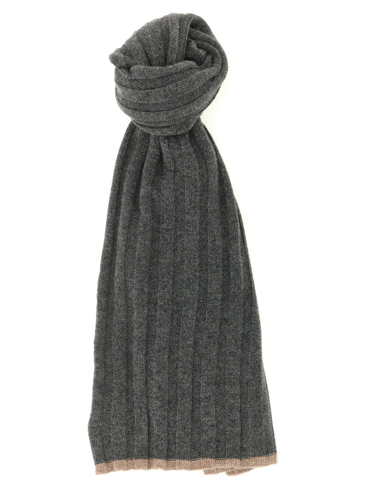Brunello Cucinelli Gray Cashmere Scarf grau