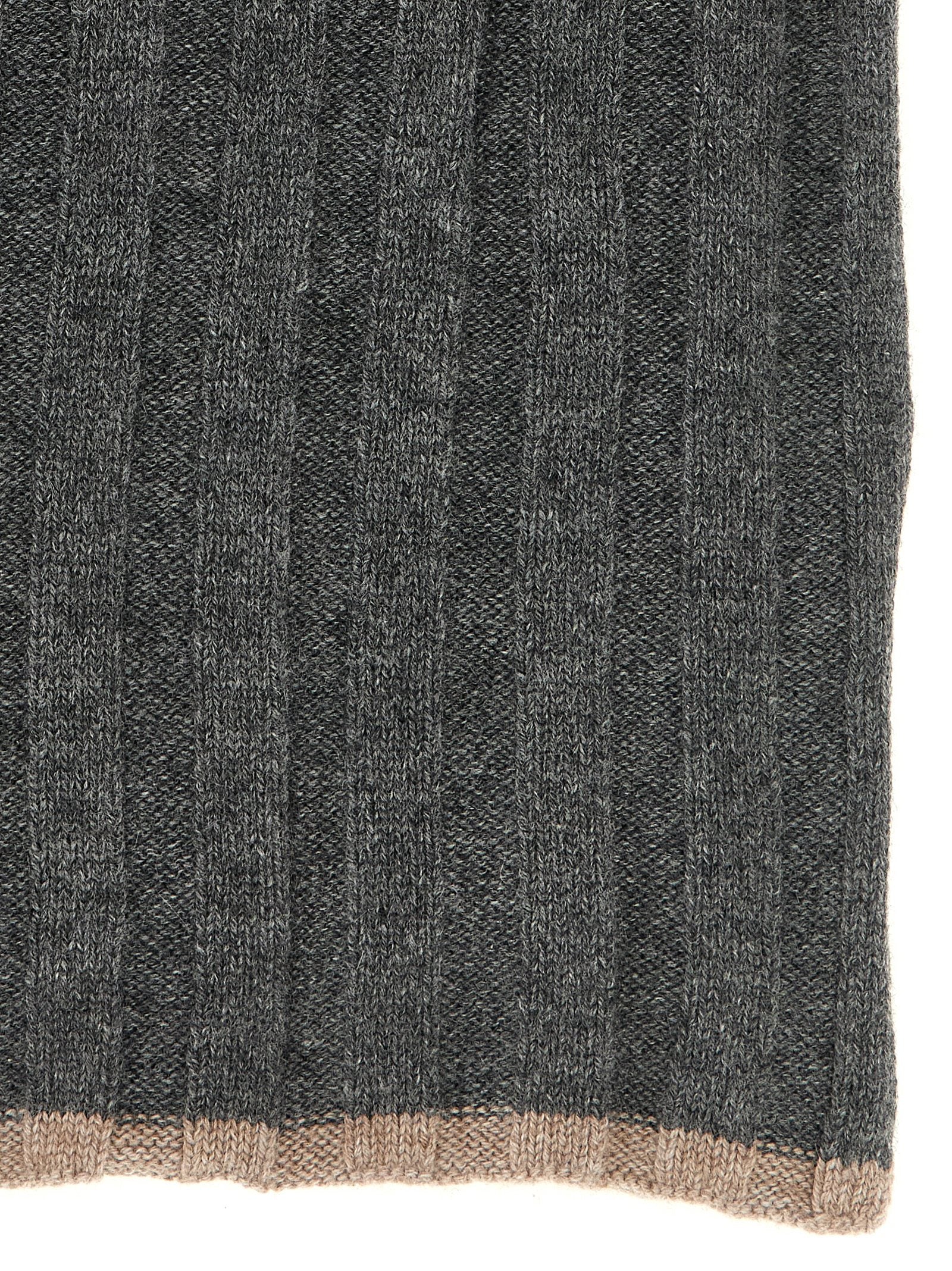 Brunello Cucinelli Gray Cashmere Scarf grau