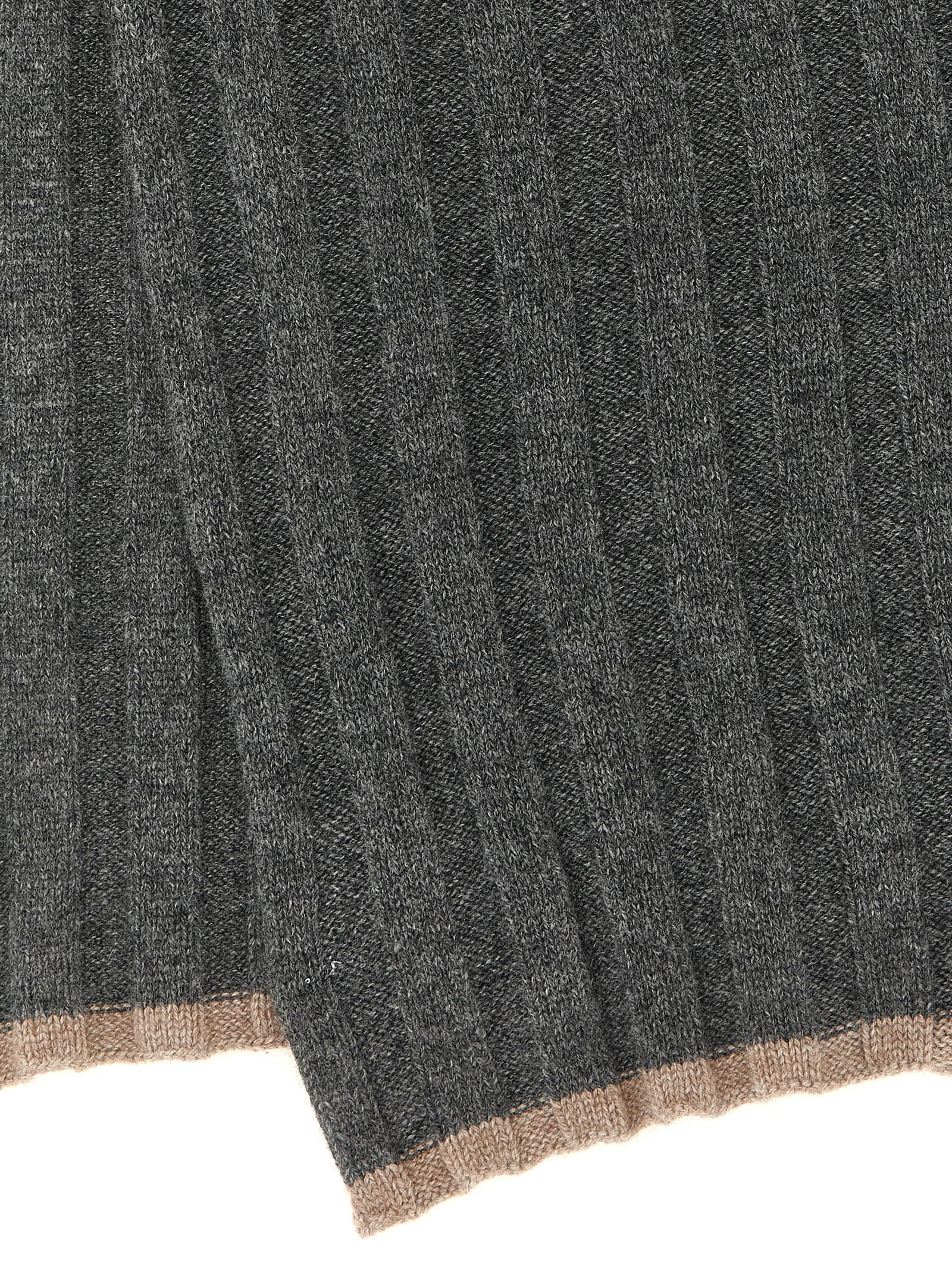 Brunello Cucinelli Gray Cashmere Scarf grau