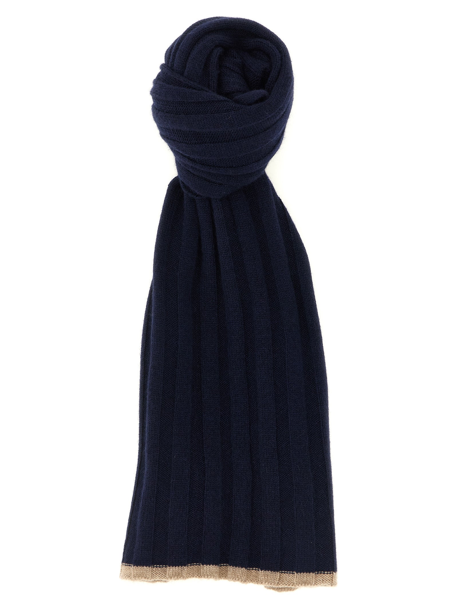 Brunello Cucinelli Blue Cashmere Scarf blau