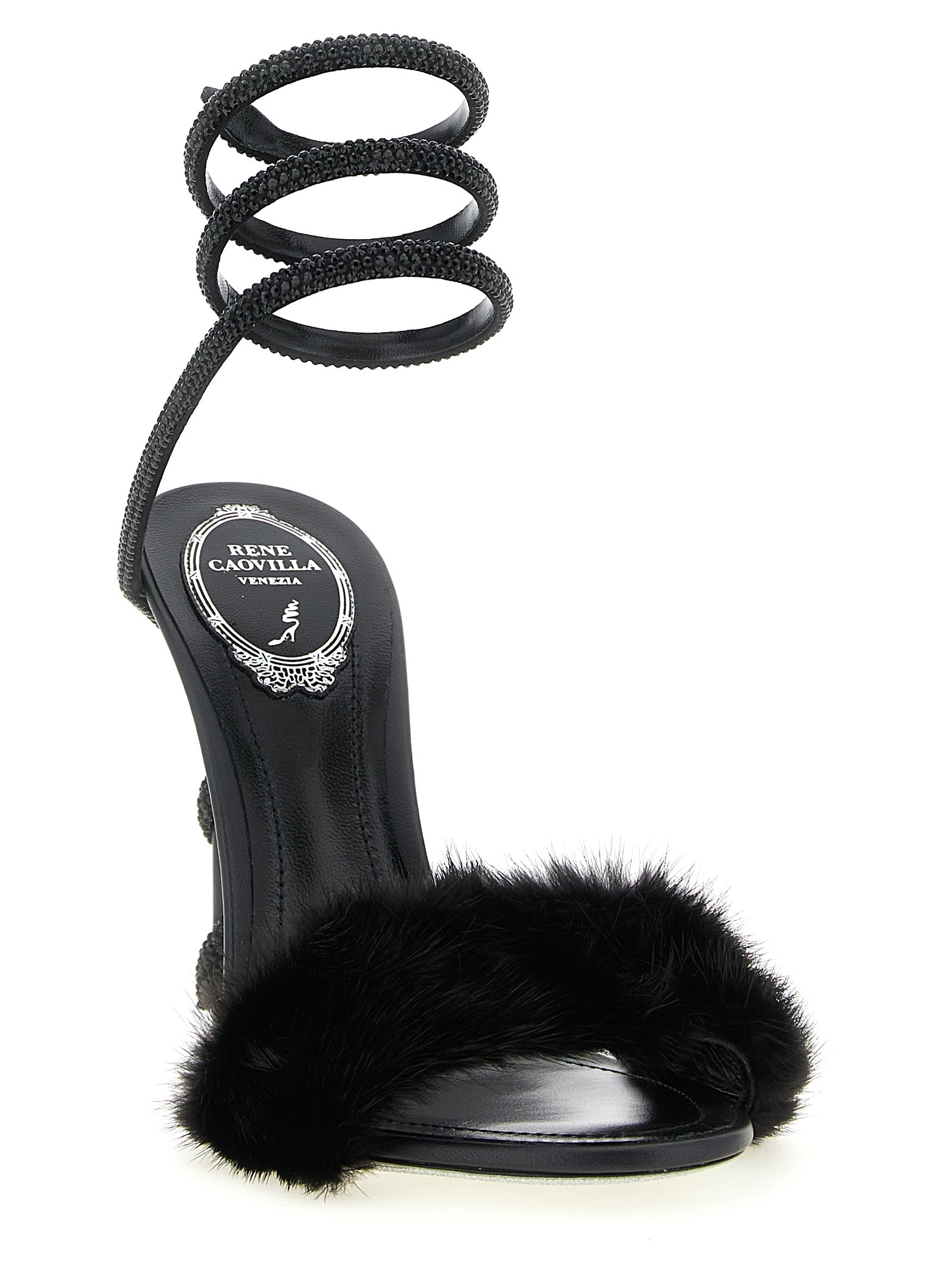 RENE CAOVILLA Black 'Margot' Sandals schwarz