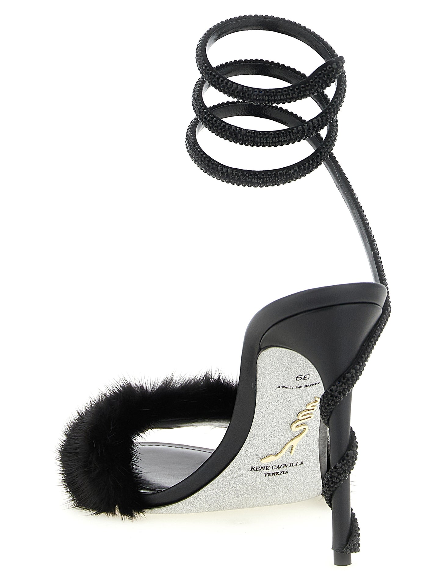RENE CAOVILLA Black 'Margot' Sandals schwarz