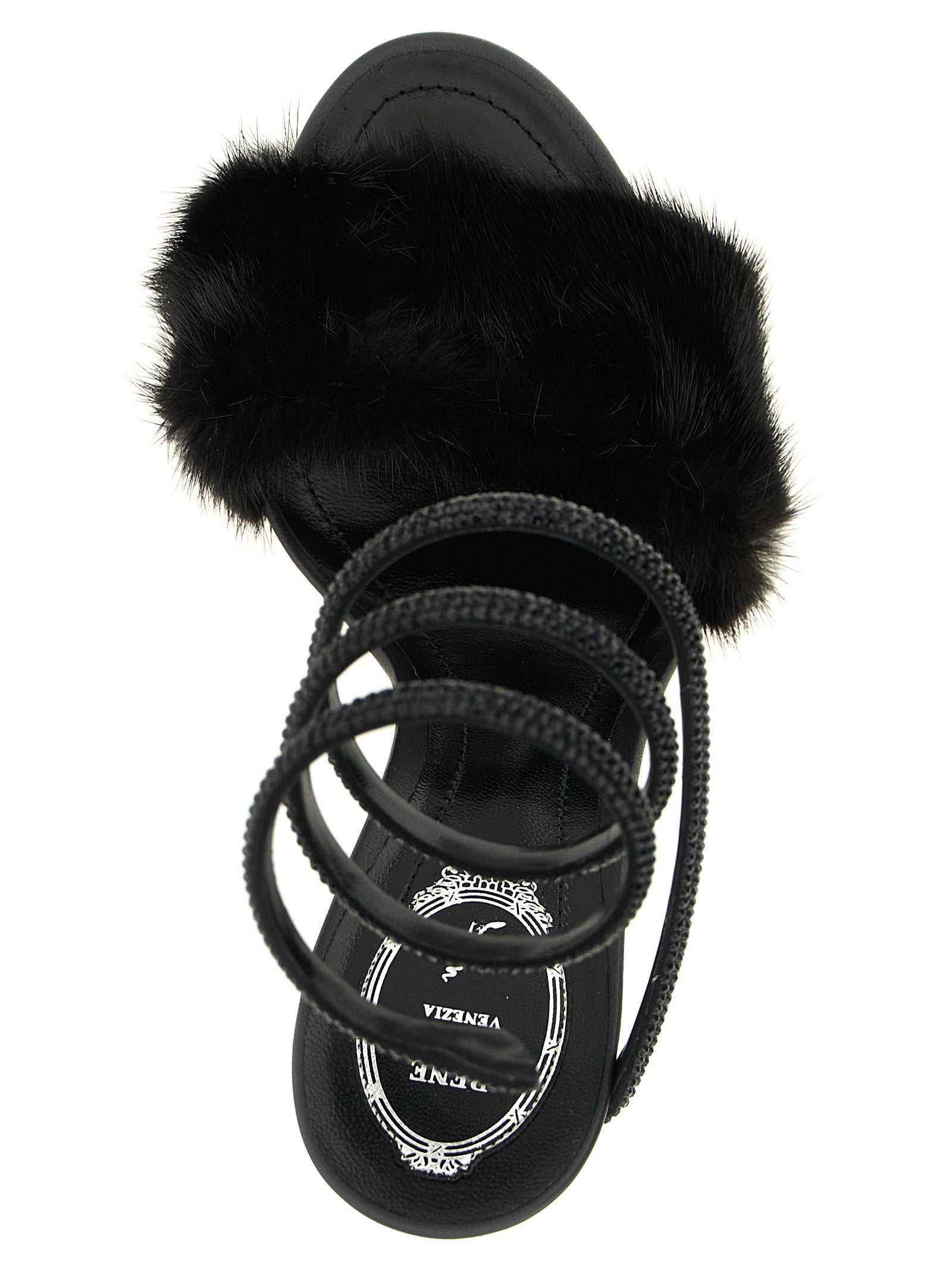 RENE CAOVILLA Black 'Margot' Sandals schwarz