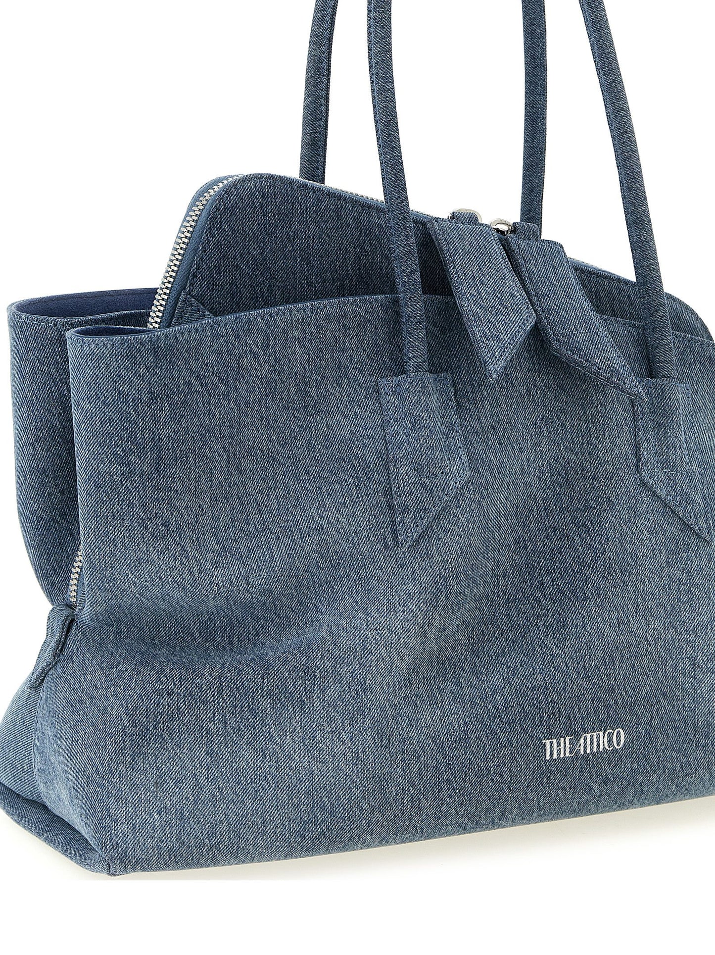 The Attico Blue 'La Passeggiata Medium' Shoulder Bag blau