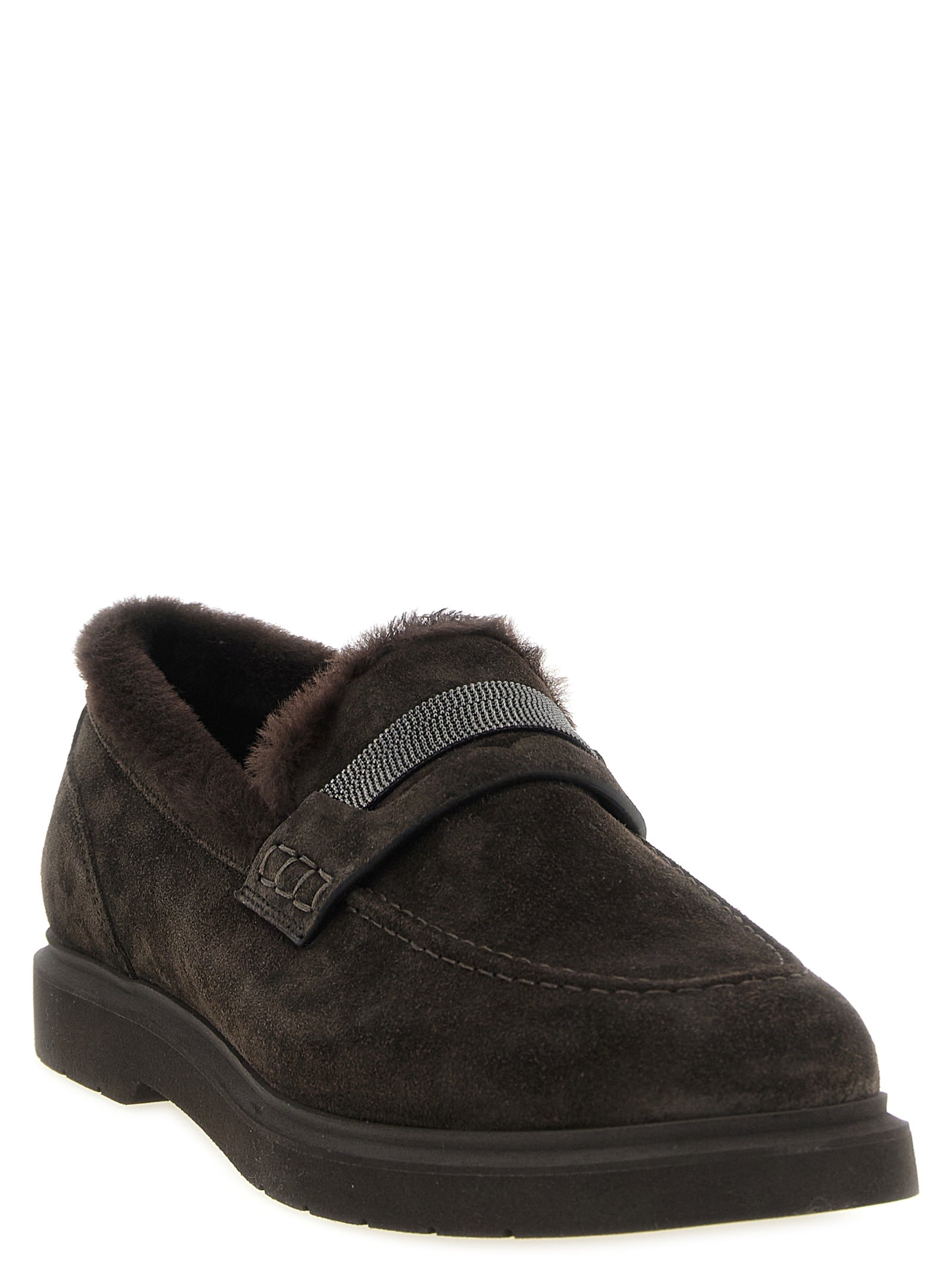 Brunello Cucinelli Brown 'S Exquisite' Micro Loafers braun