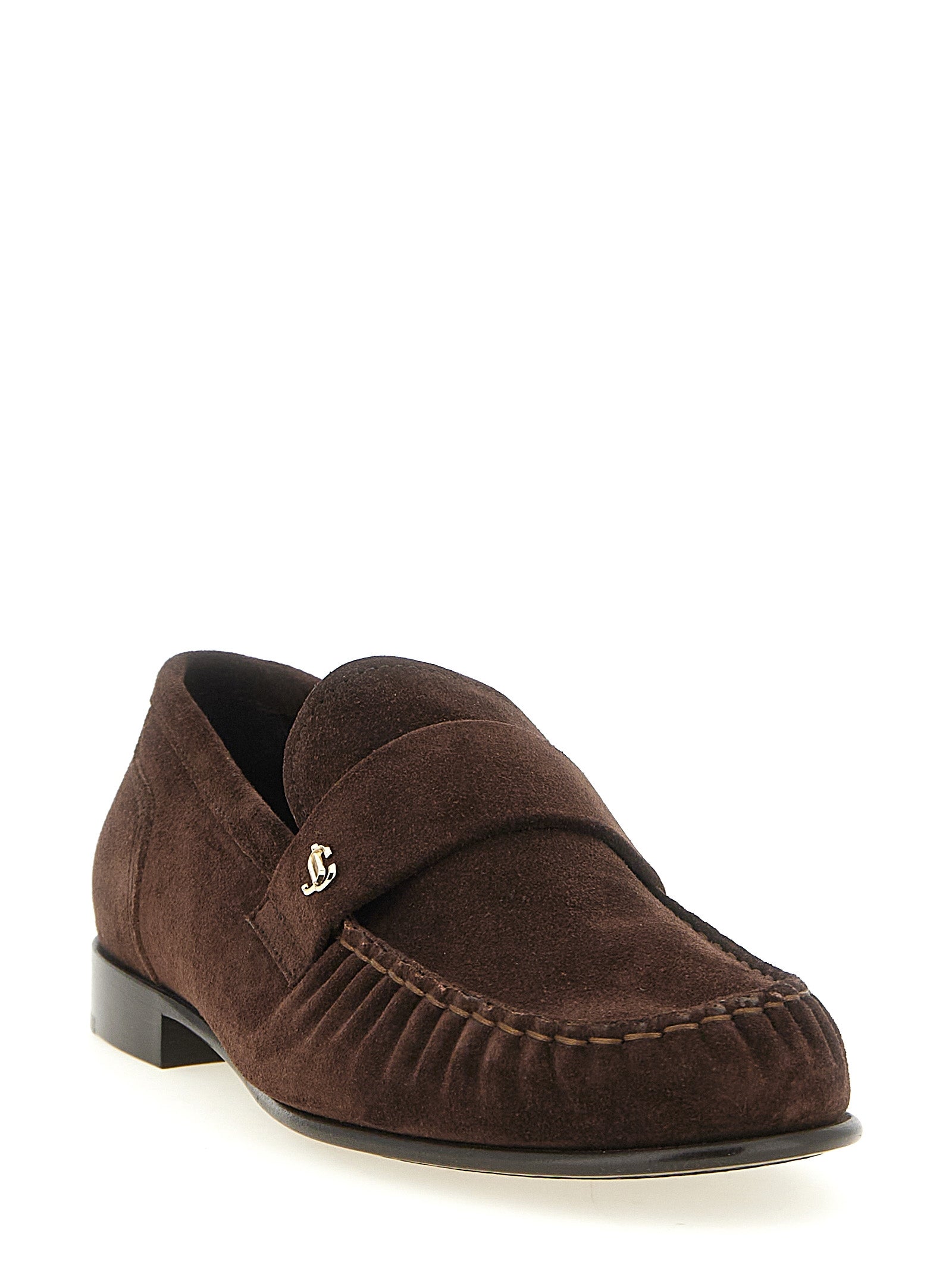 Jimmy Choo Brown Leather Slip-On Loafers braun