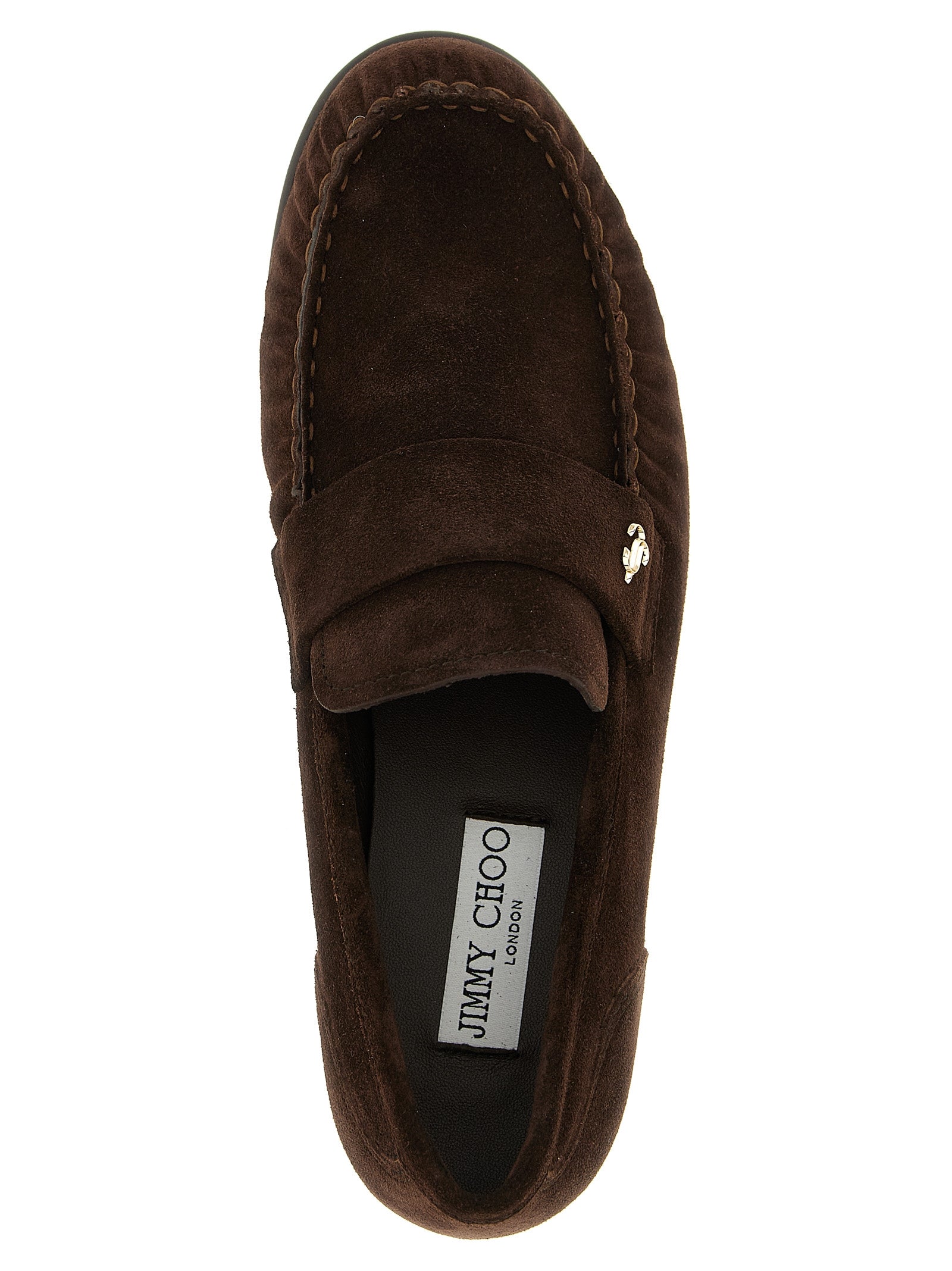 Jimmy Choo Brown Leather Slip-On Loafers braun