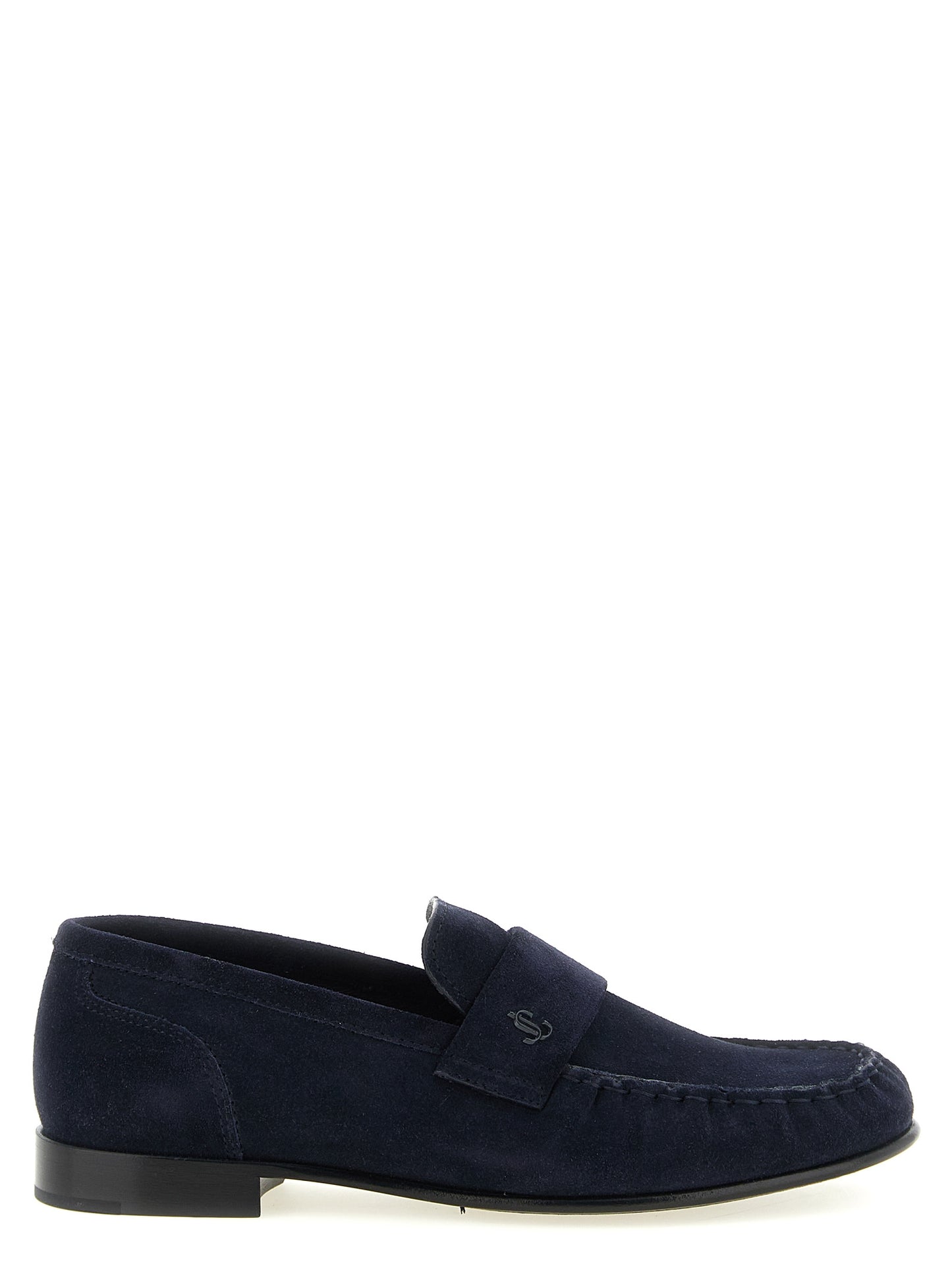 Jimmy Choo Blue Leather Slip-On Loafers blau