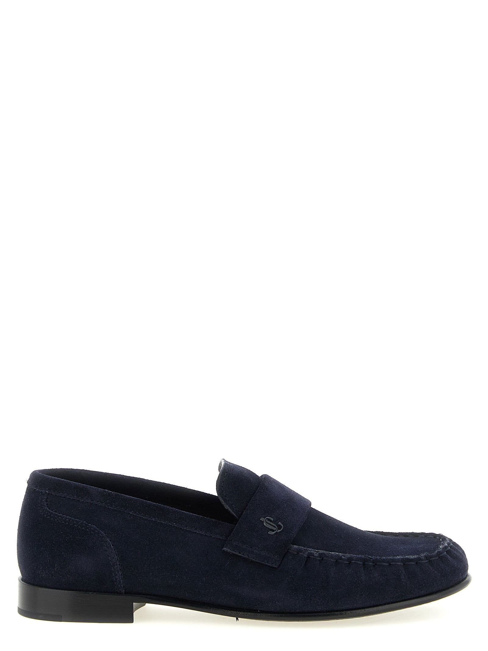 Jimmy Choo Blue Leather Slip-On Loafers blau
