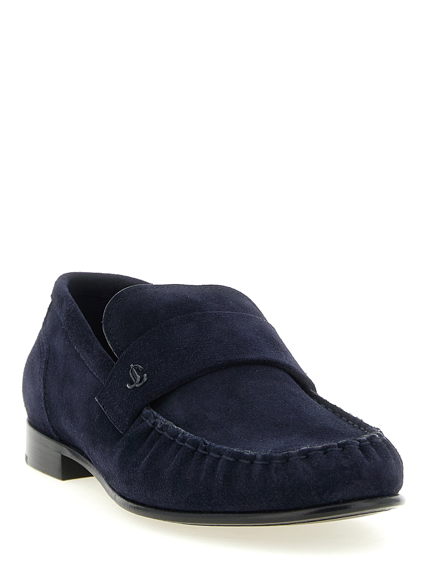 Jimmy Choo Blue Leather Slip-On Loafers blau
