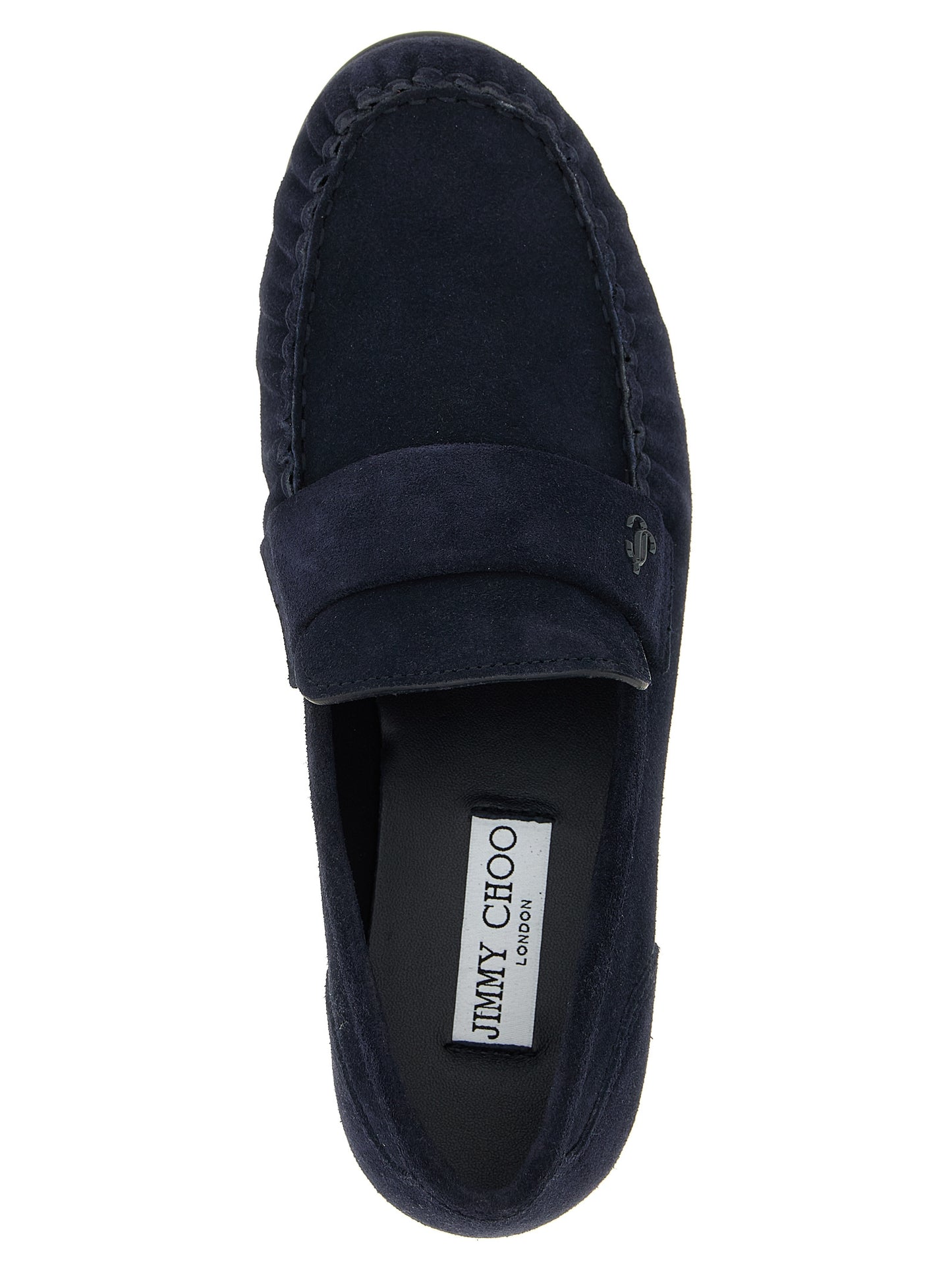 Jimmy Choo Blue Leather Slip-On Loafers blau