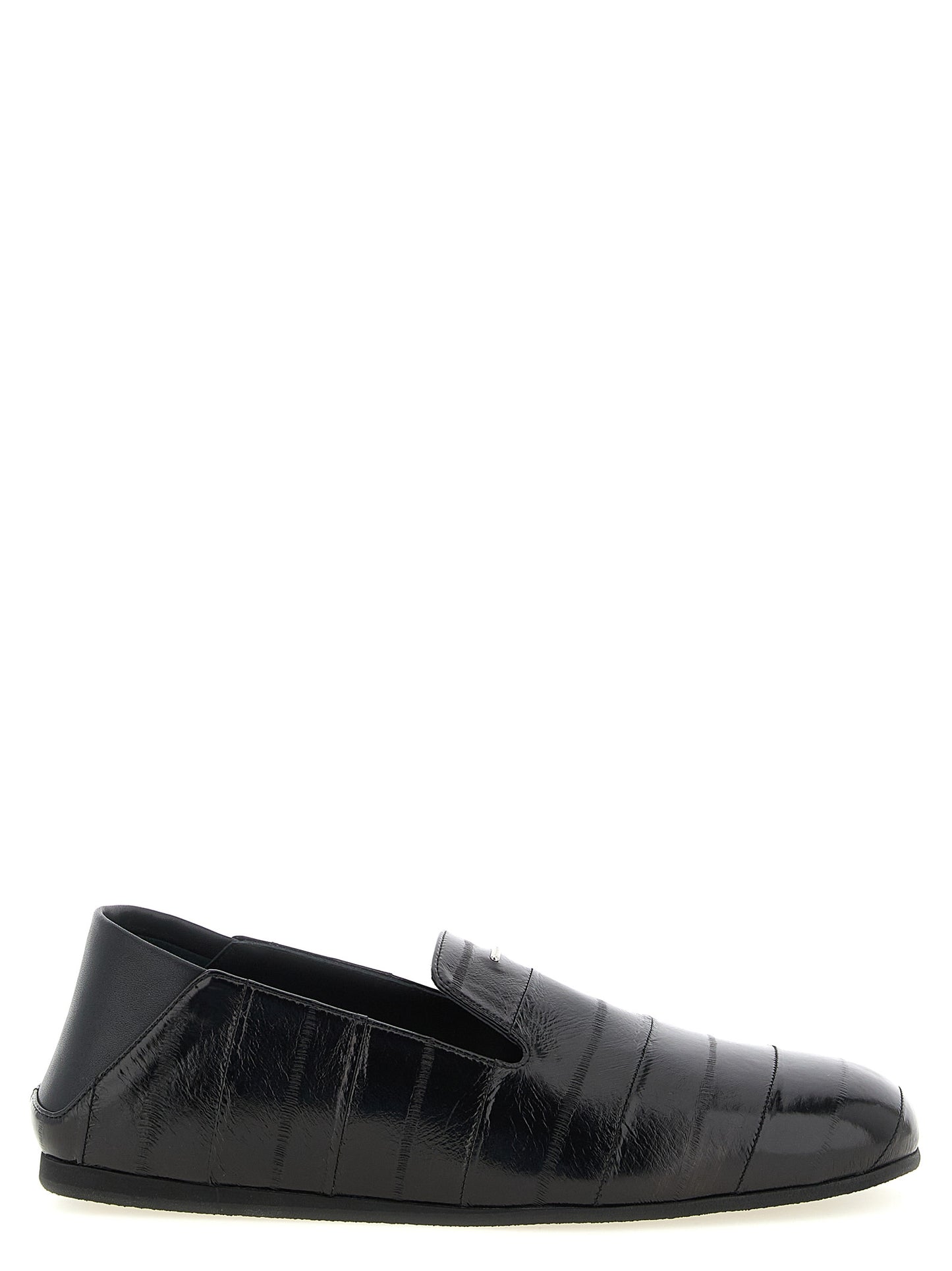 Giuseppe Zanotti Black Leather Slip-On Loafers schwarz