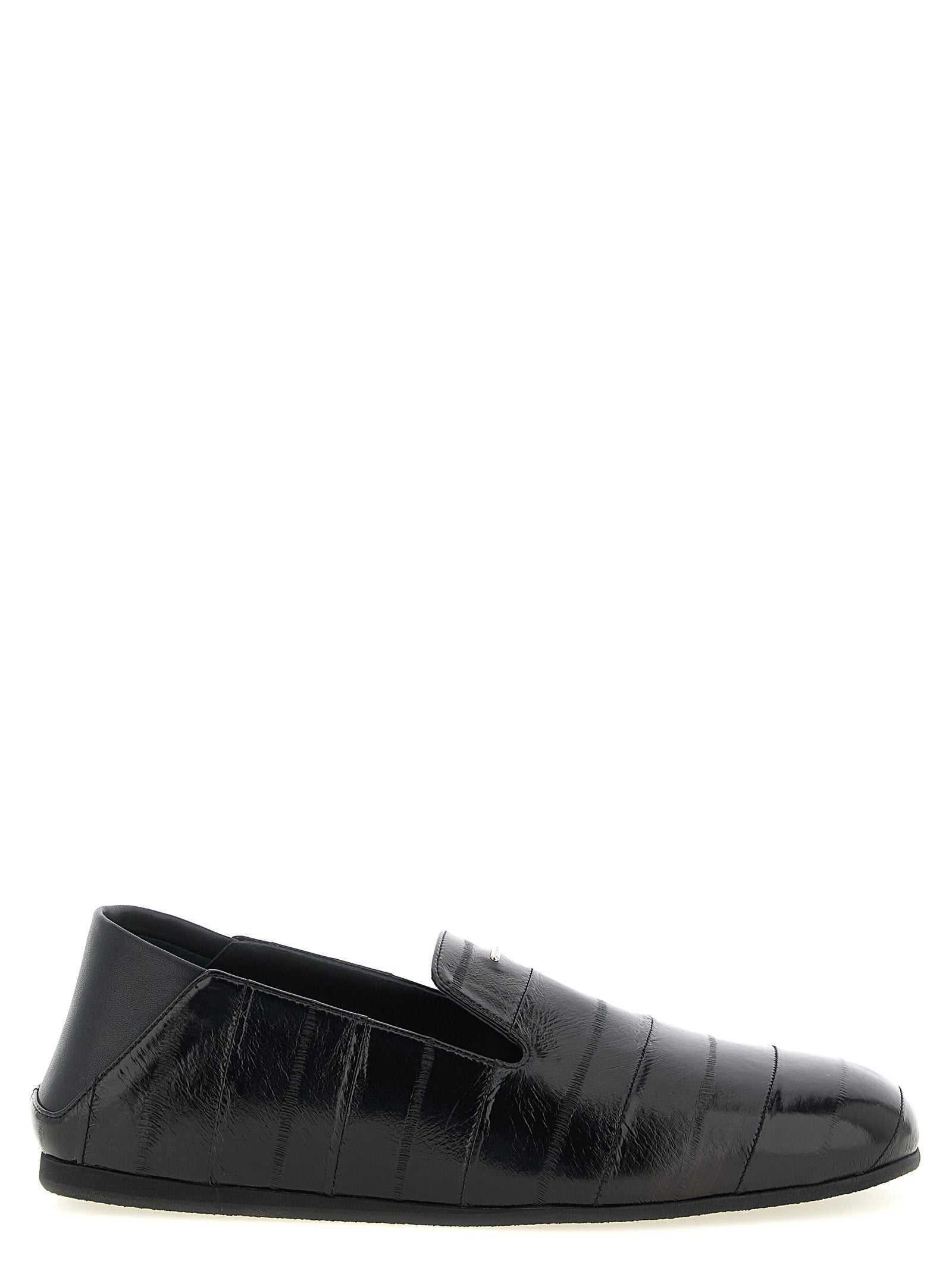 Giuseppe Zanotti Black Leather Slip-On Loafers schwarz