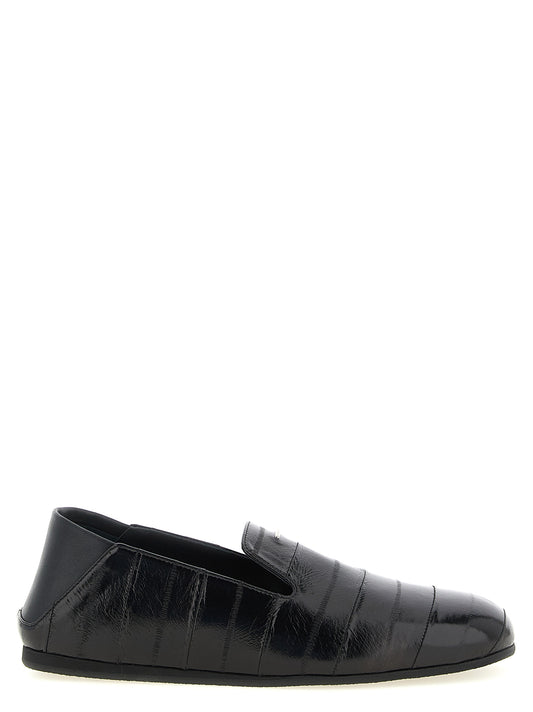 Giuseppe Zanotti Black Leather Slip-On Loafers schwarz