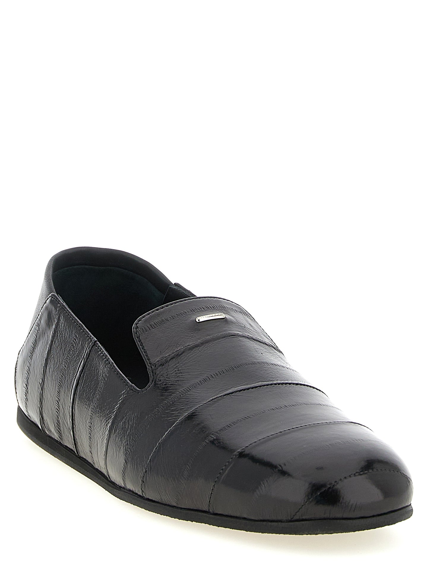 Giuseppe Zanotti Black Leather Slip-On Loafers schwarz
